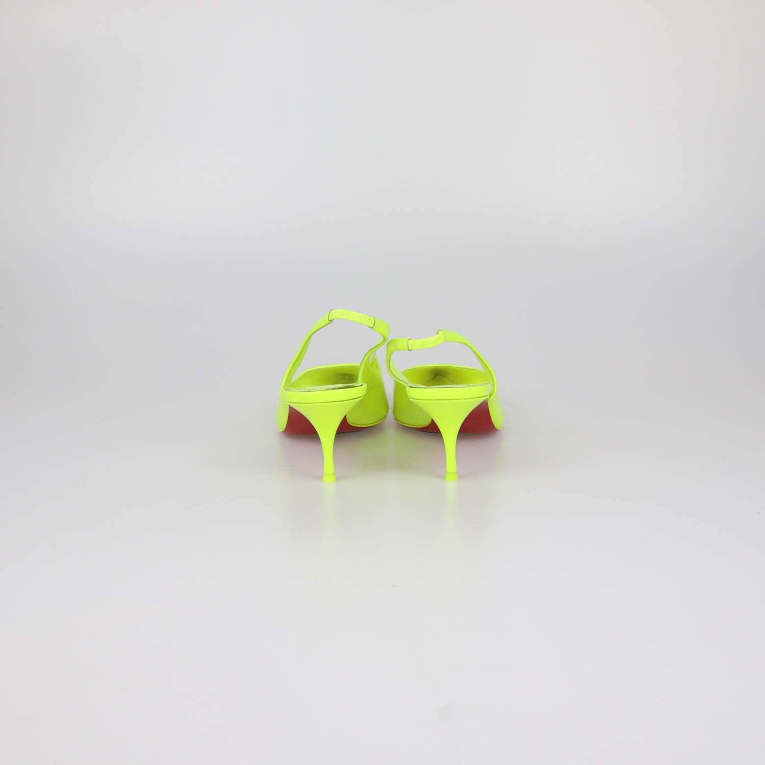 Christian Louboutin Neon Green Patent Leather Clare Slingback Pumps