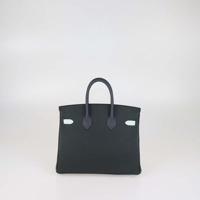Hermes Tricolor Epsom Leather Palladium hardware Birkin 25 Bag
