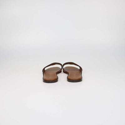 Christian Dior Brown Leather D-Club Flat Slides