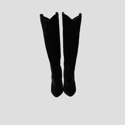 Tom Ford Black Velvet TF Crystal Embellished High Boots