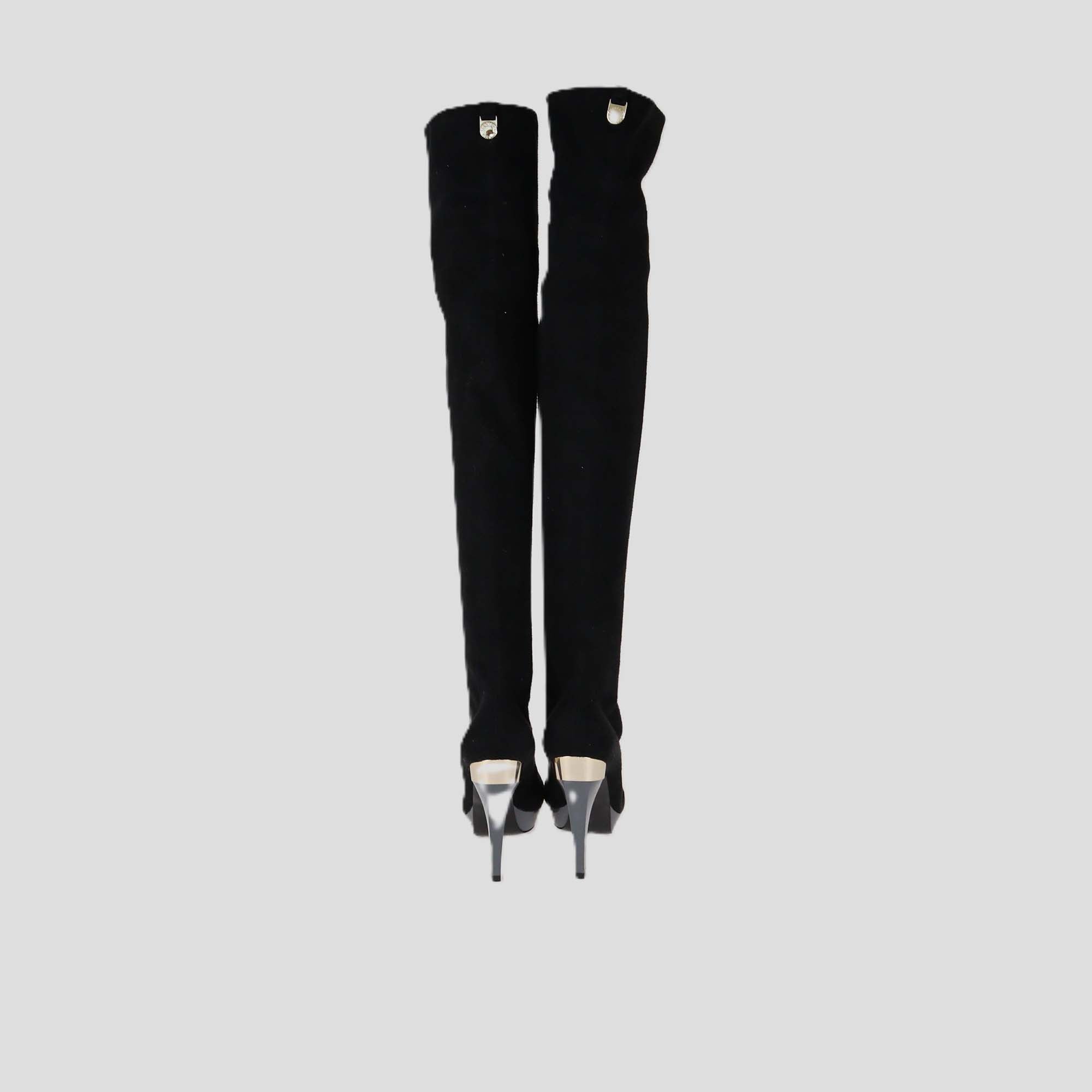 Stella McCartney Black Faux Suede Knee Length Boots