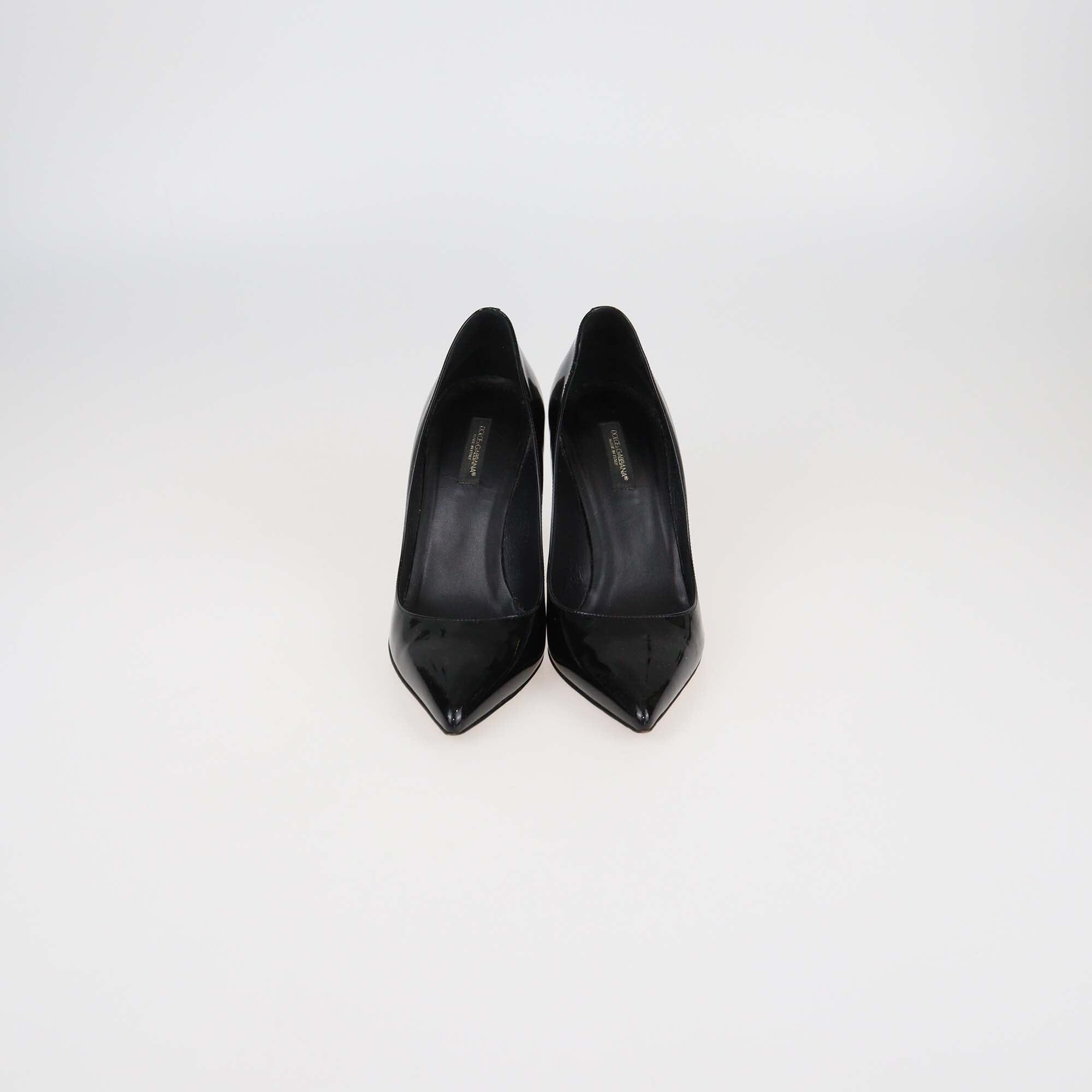 Dolce & Gabbana Black Patent Leather Cardinale Pumps Womens Dolce & Gabbana 
