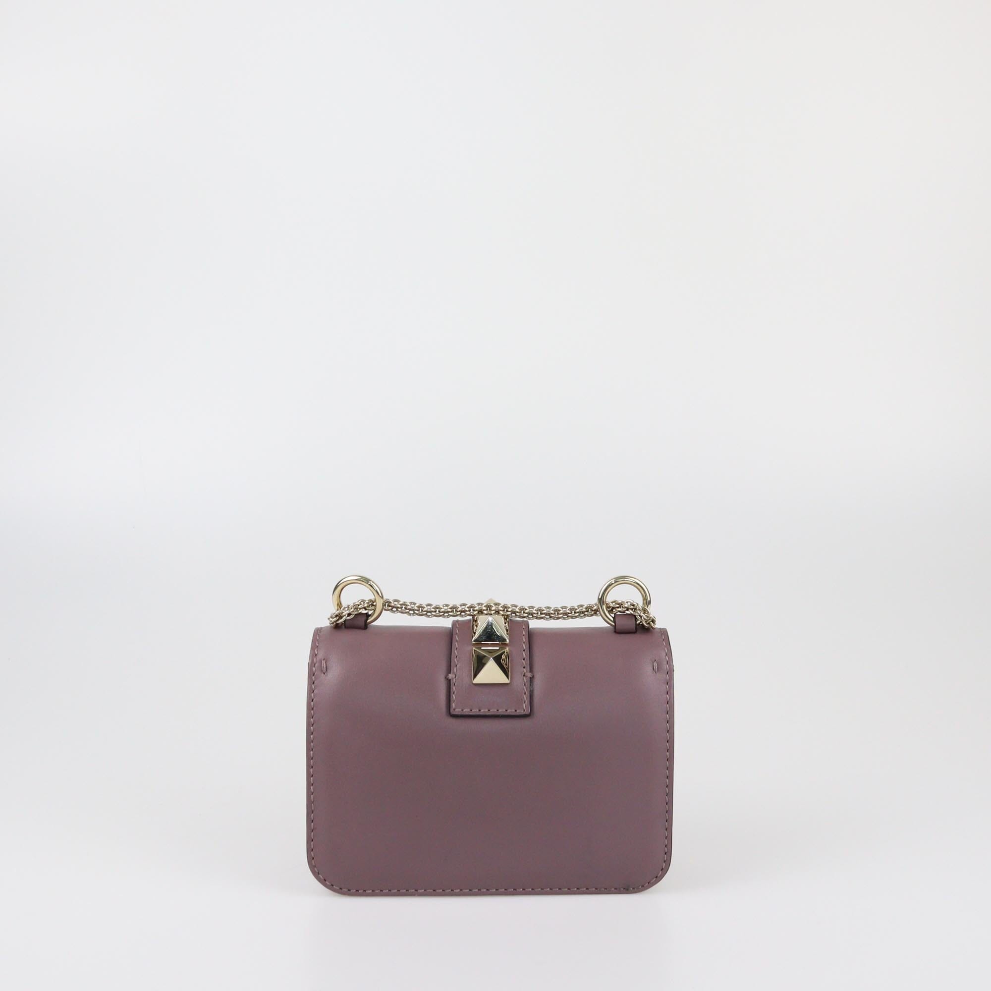 Valentino Mauve Mini Glam Lock Flap Shoulder Bag Womens Valentino 