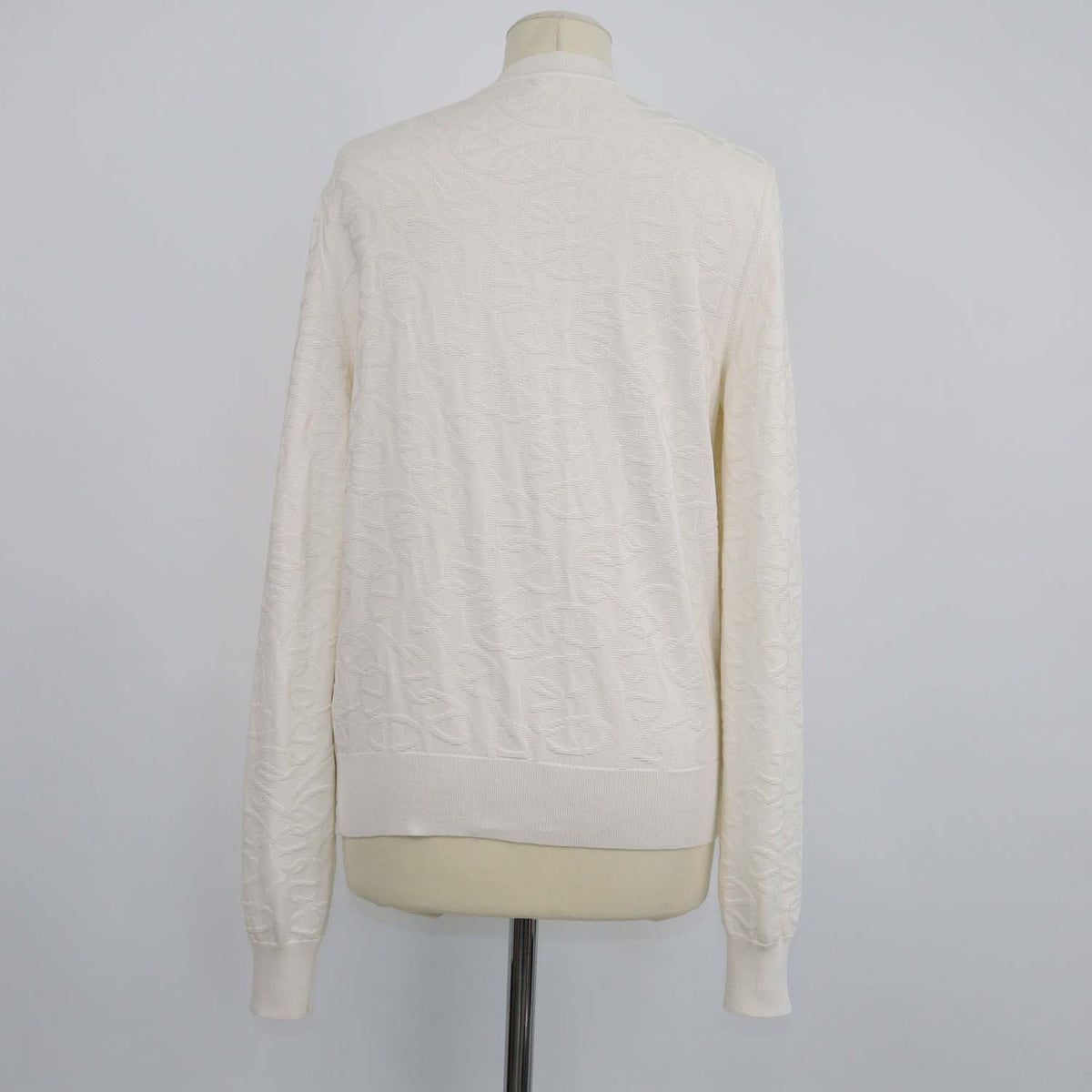 Hermes Off White Silk Cotton Knit Chain D'Ancre Cardigan