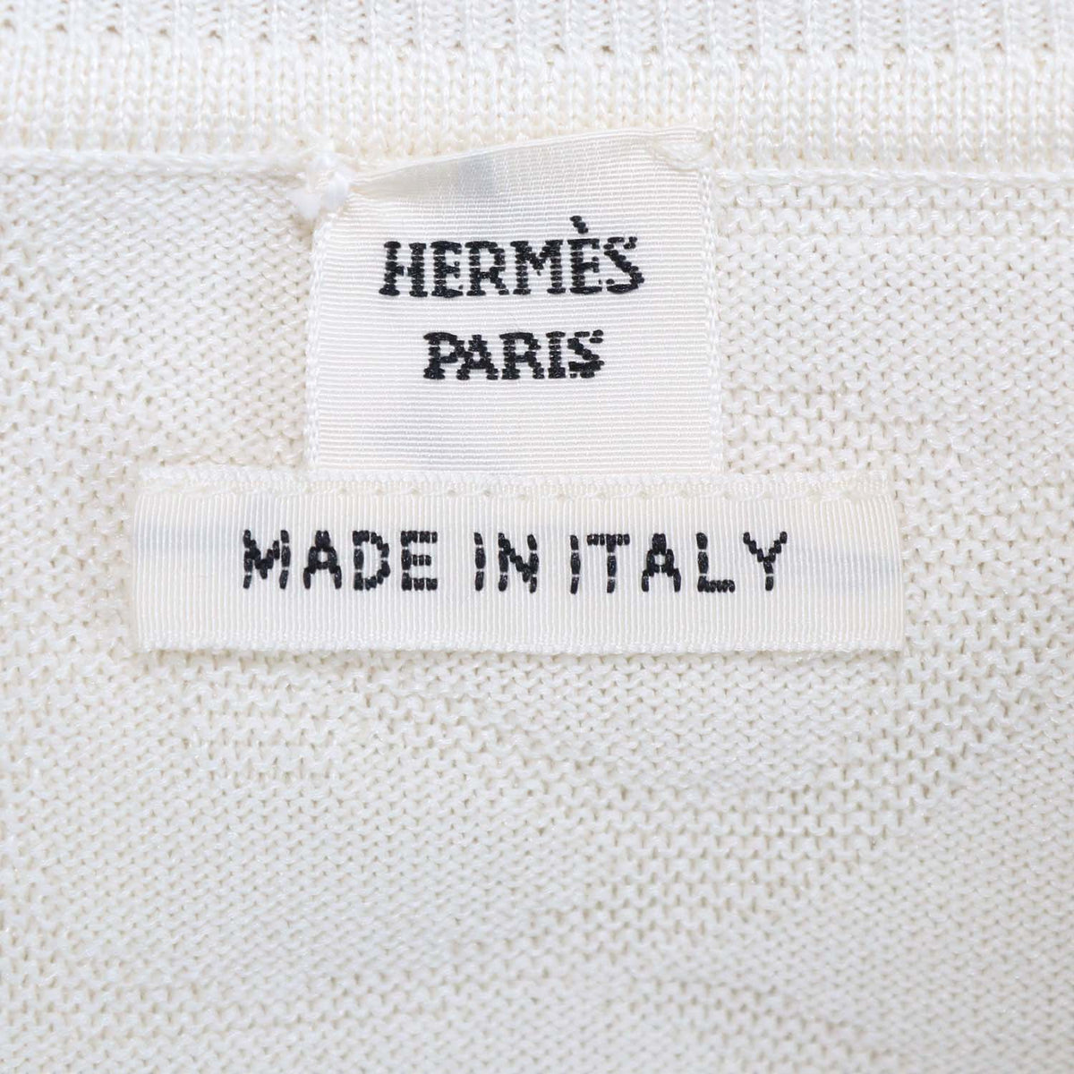 Hermes Off White Silk Cotton Knit Chain D'Ancre Cardigan