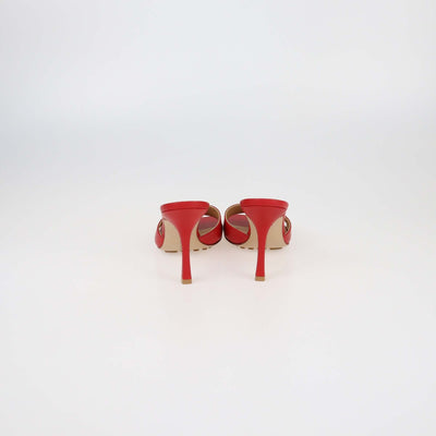 Bottega Veneta Red Leather Mule Sandals Womens Bottega Veneta 