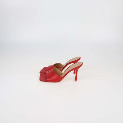 Bottega Veneta Red Leather Mule Sandals Womens Bottega Veneta 