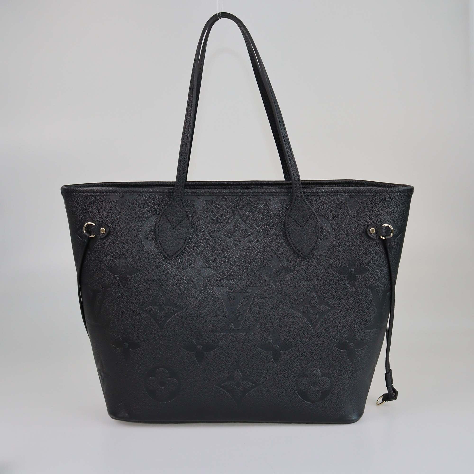 Louis Vuitton Black Monogram Empreinte Neverfull MM Bag Womens Louis Vuitton 