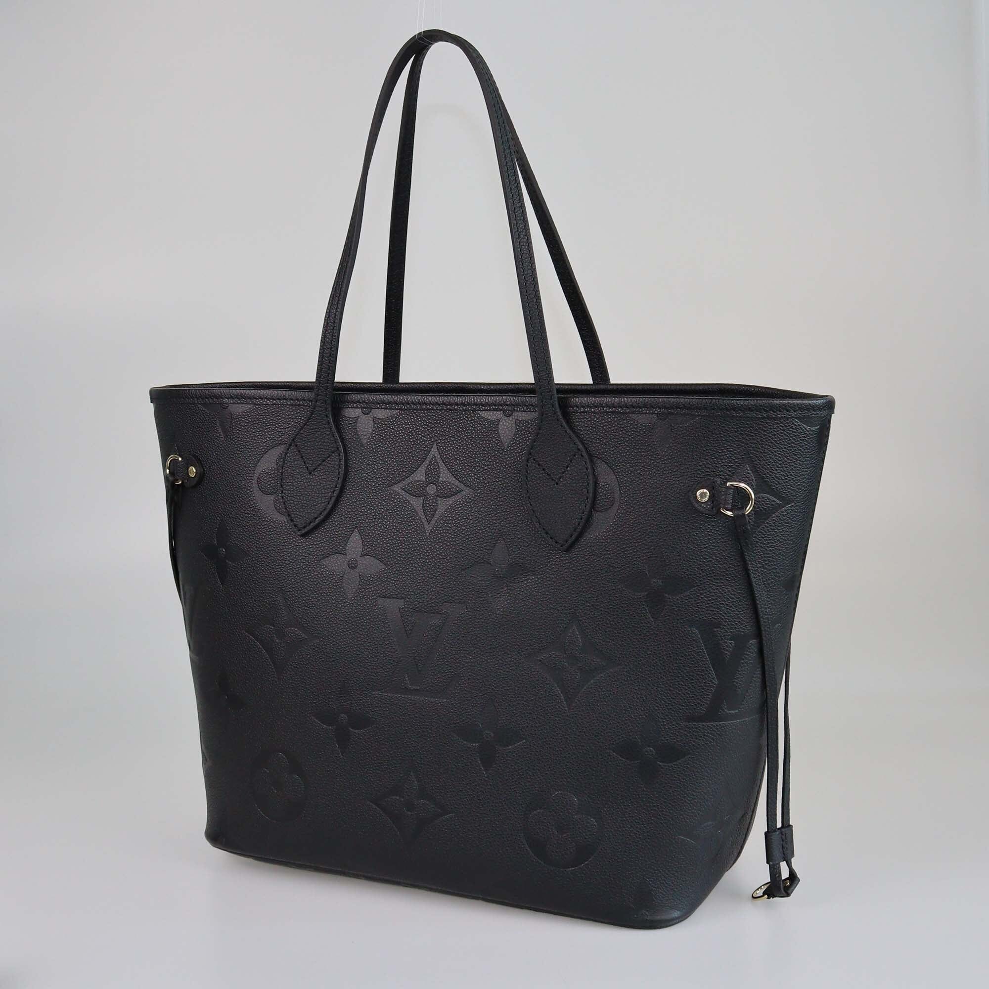 Louis Vuitton Black Monogram Empreinte Neverfull MM Bag Womens Louis Vuitton 