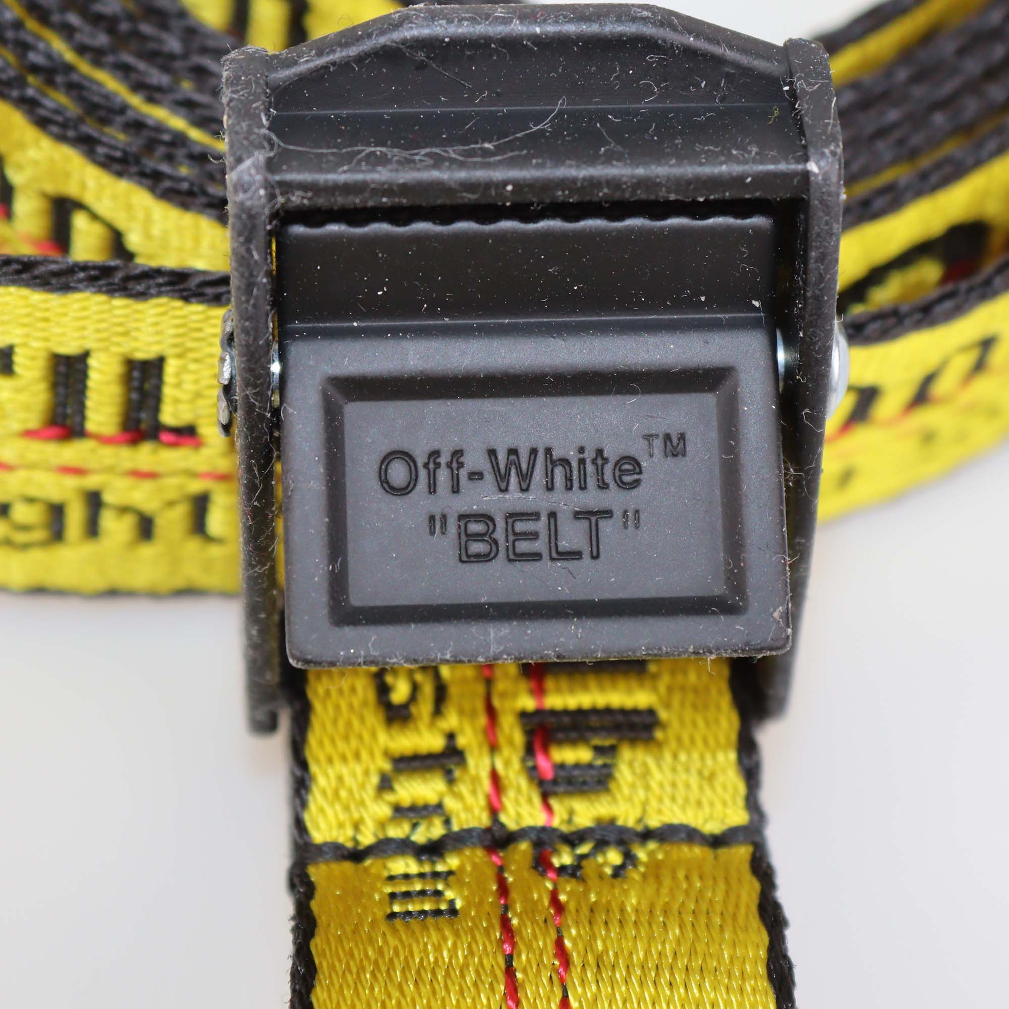 Off-White Yellow/Black Nylon Mini Industrial Belt