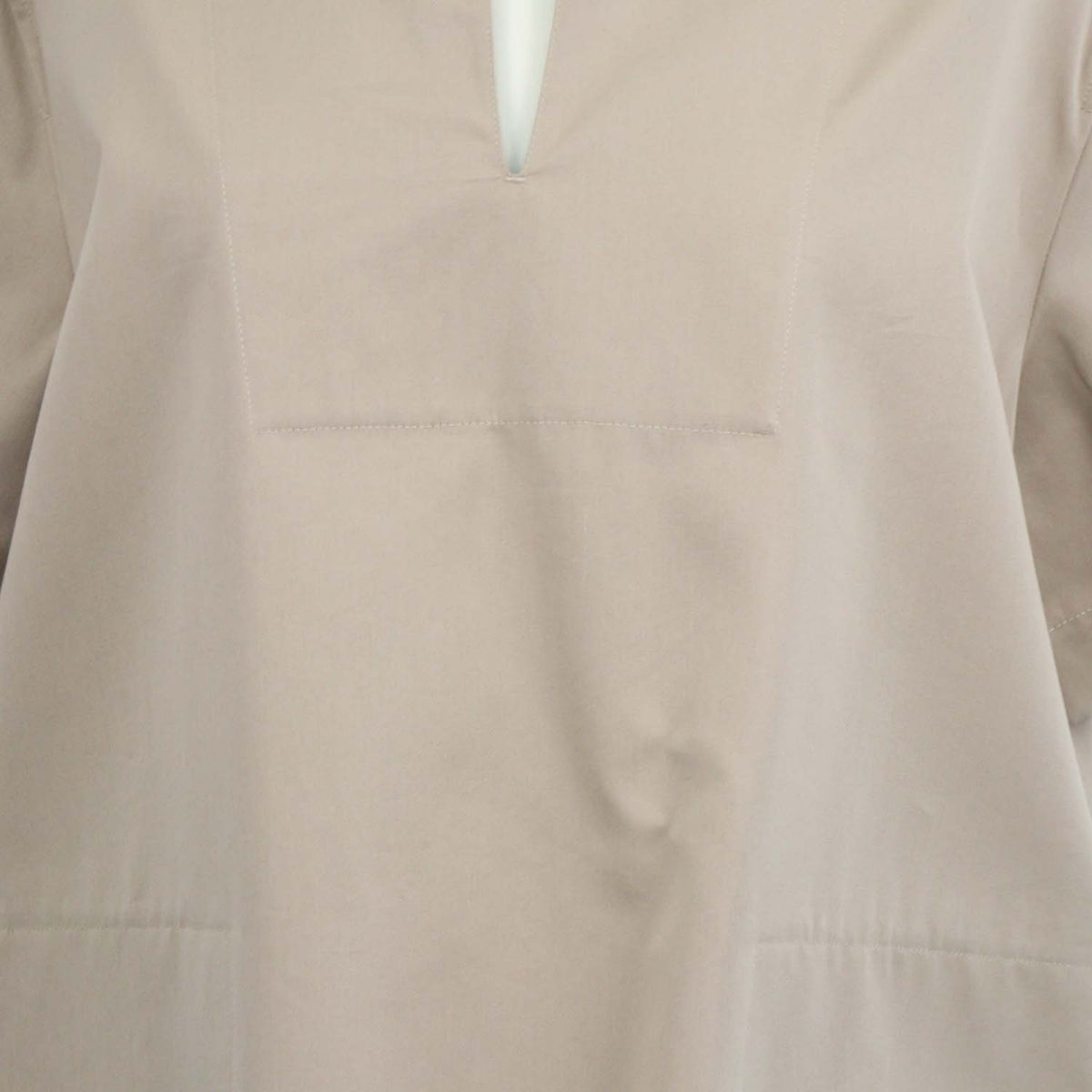 Tod's Beige Cotton Silk Short Sleeve Shirt Dress