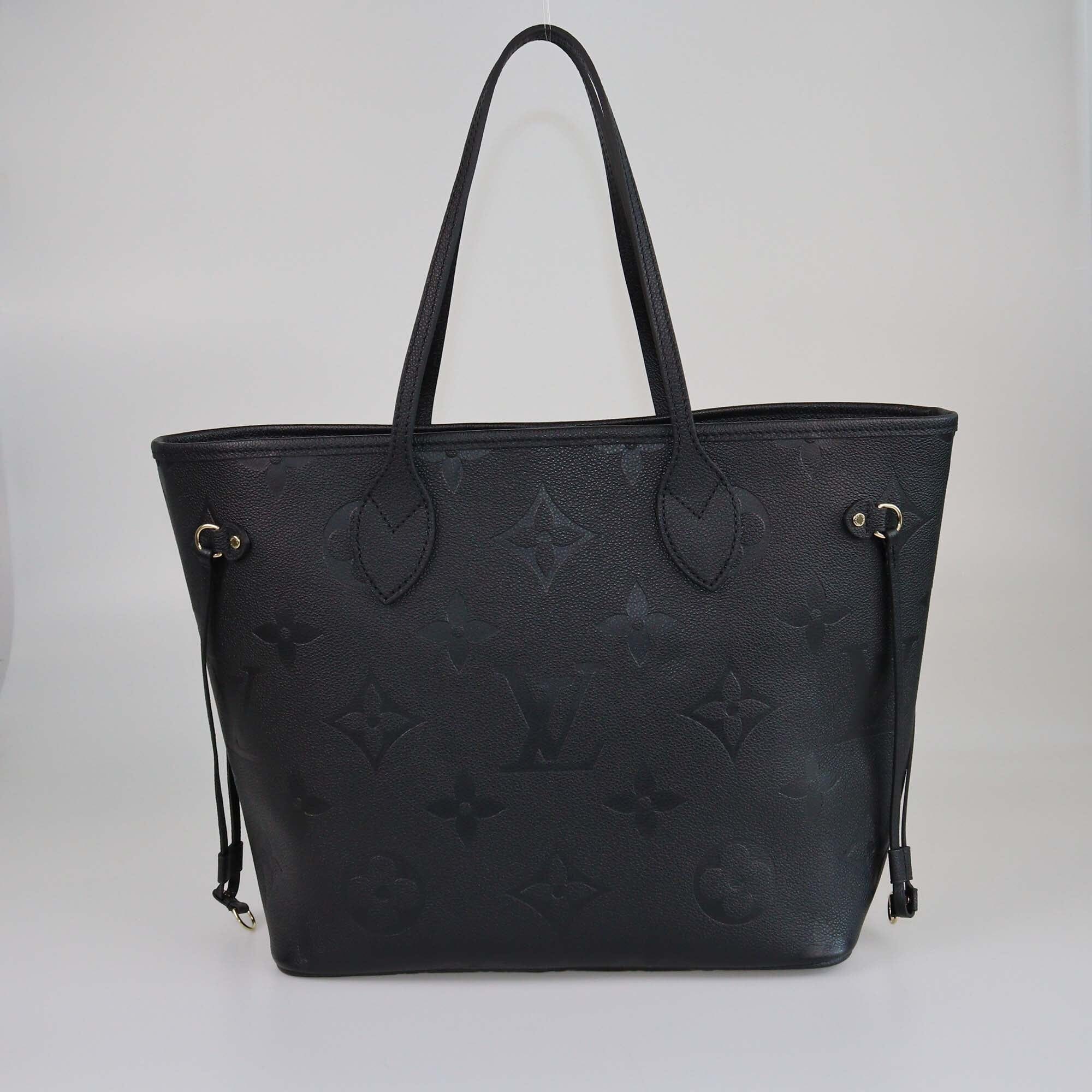 Louis Vuitton Black Monogram Empreinte Neverfull MM Bag