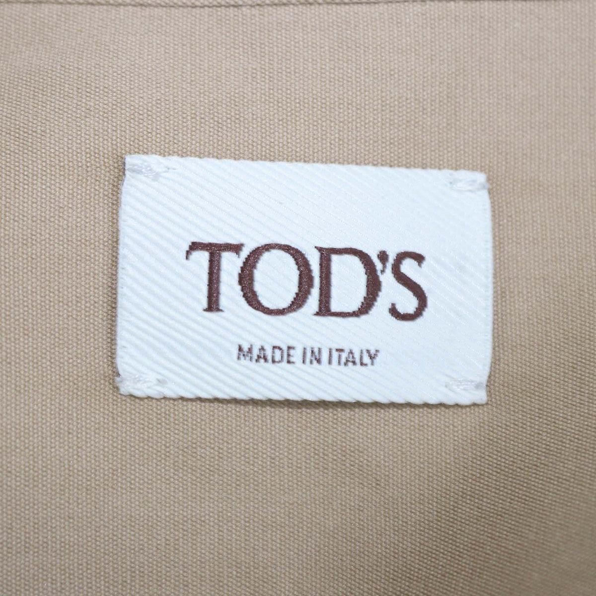 Tod's Beige Cotton Silk Short Sleeve Shirt Dress
