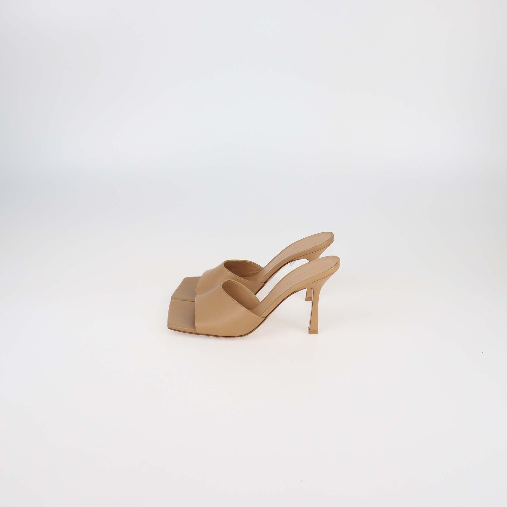 Bottega Veneta Brown Leather Mule Sandals Womens Bottega Veneta 