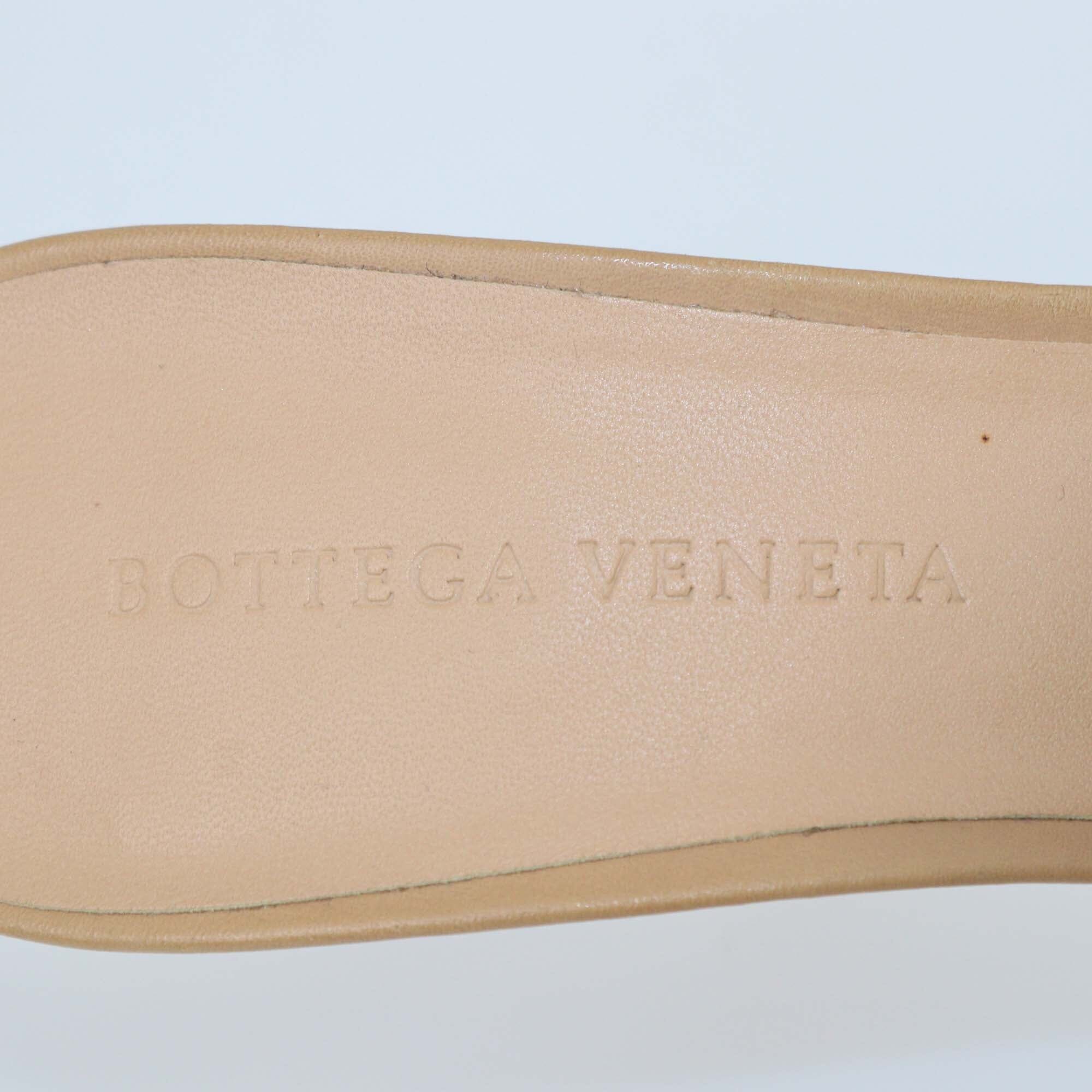 Bottega Veneta Brown Leather Mule Sandals Womens Bottega Veneta 