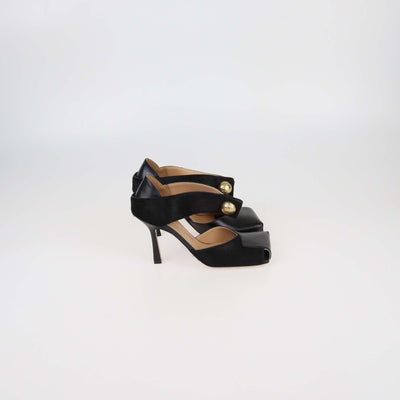 Bottega Veneta Black Calf Hair and Leather Square Toe Pumps Womens Bottega Veneta 