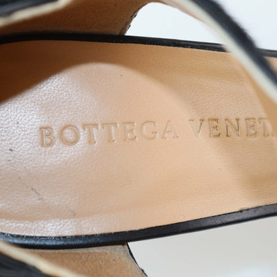 Bottega Veneta Black Calf Hair and Leather Square Toe Pumps Womens Bottega Veneta 