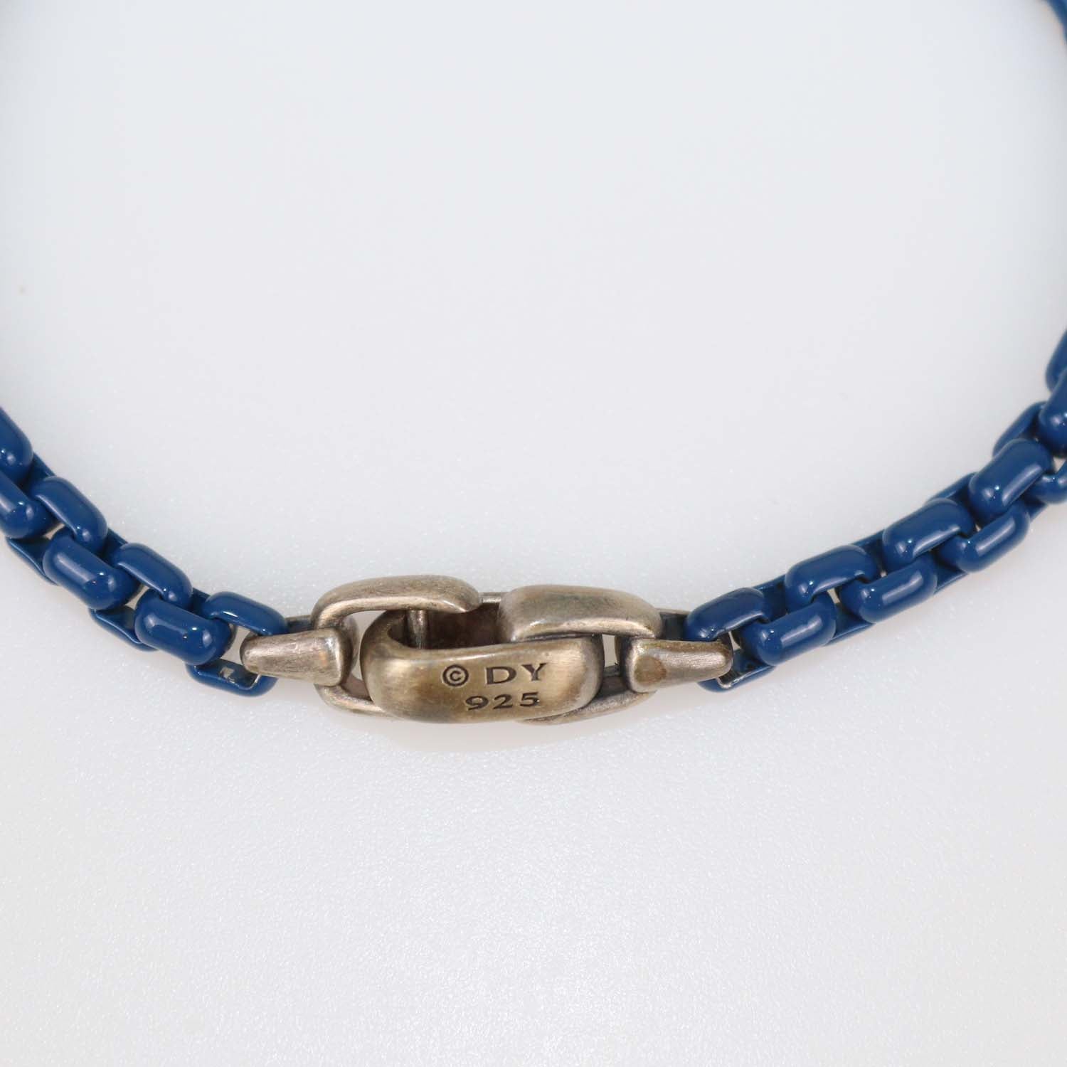 David Yurman Sterling Silver Enamel Coated Box Chain Bracelet