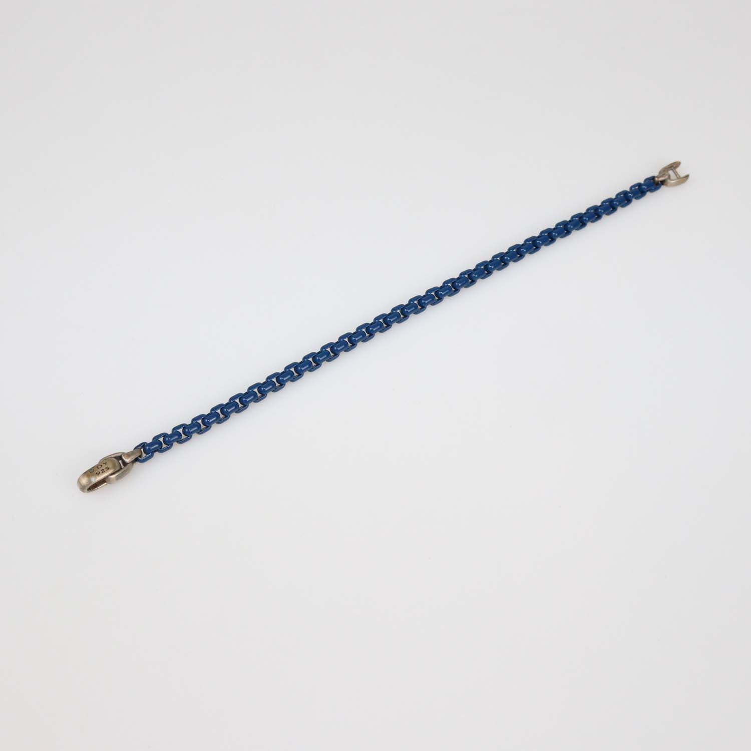 David Yurman Sterling Silver Enamel Coated Box Chain Bracelet