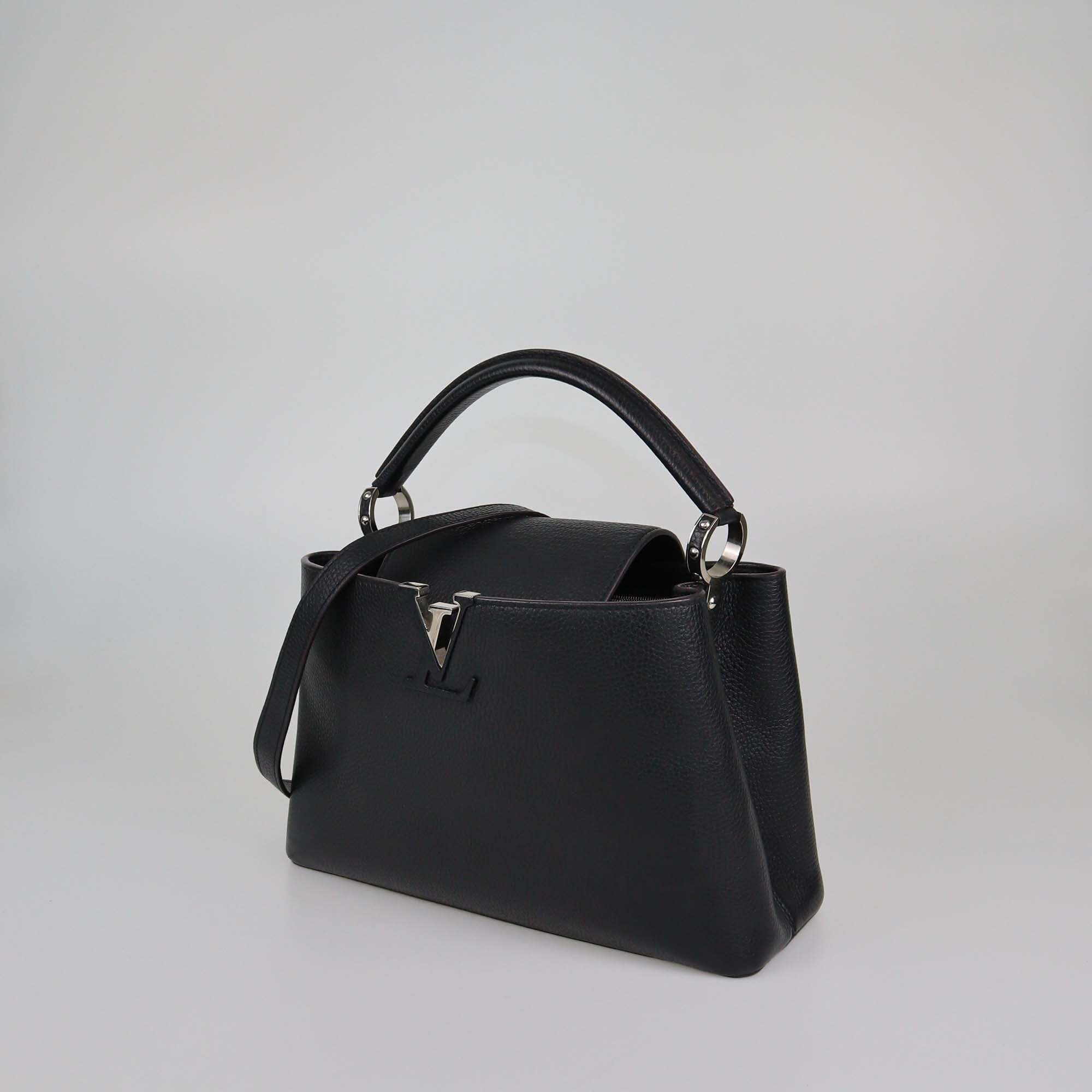 Louis Vuitton Black Taurillon Capucines PM Bag Womens Louis Vuitton 