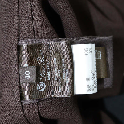 Loro Piana Dark Brown Linen Open Front Crepe Hanna Jacket