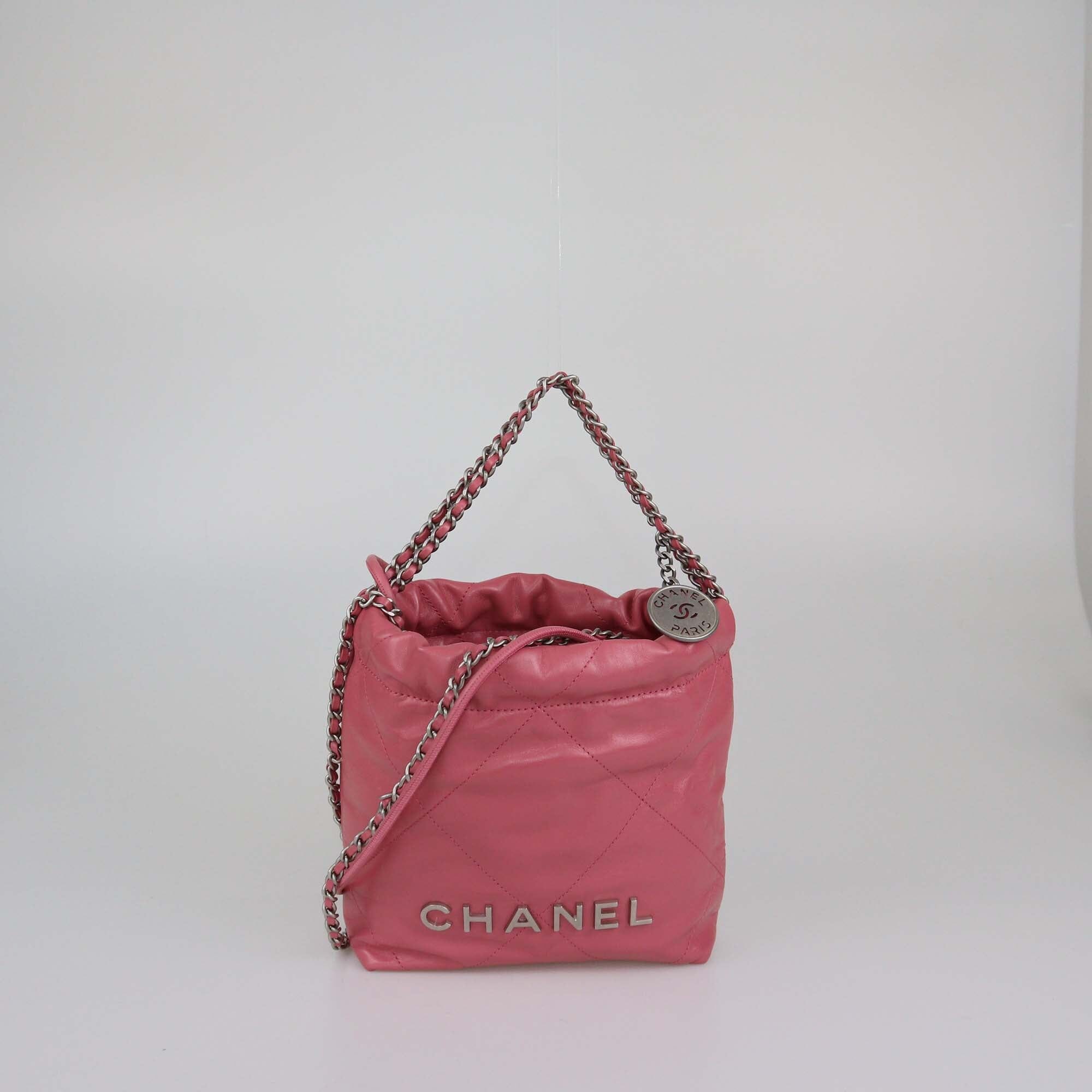 Chanel Pink Quilted Mini 22 Bag Womens Chanel 