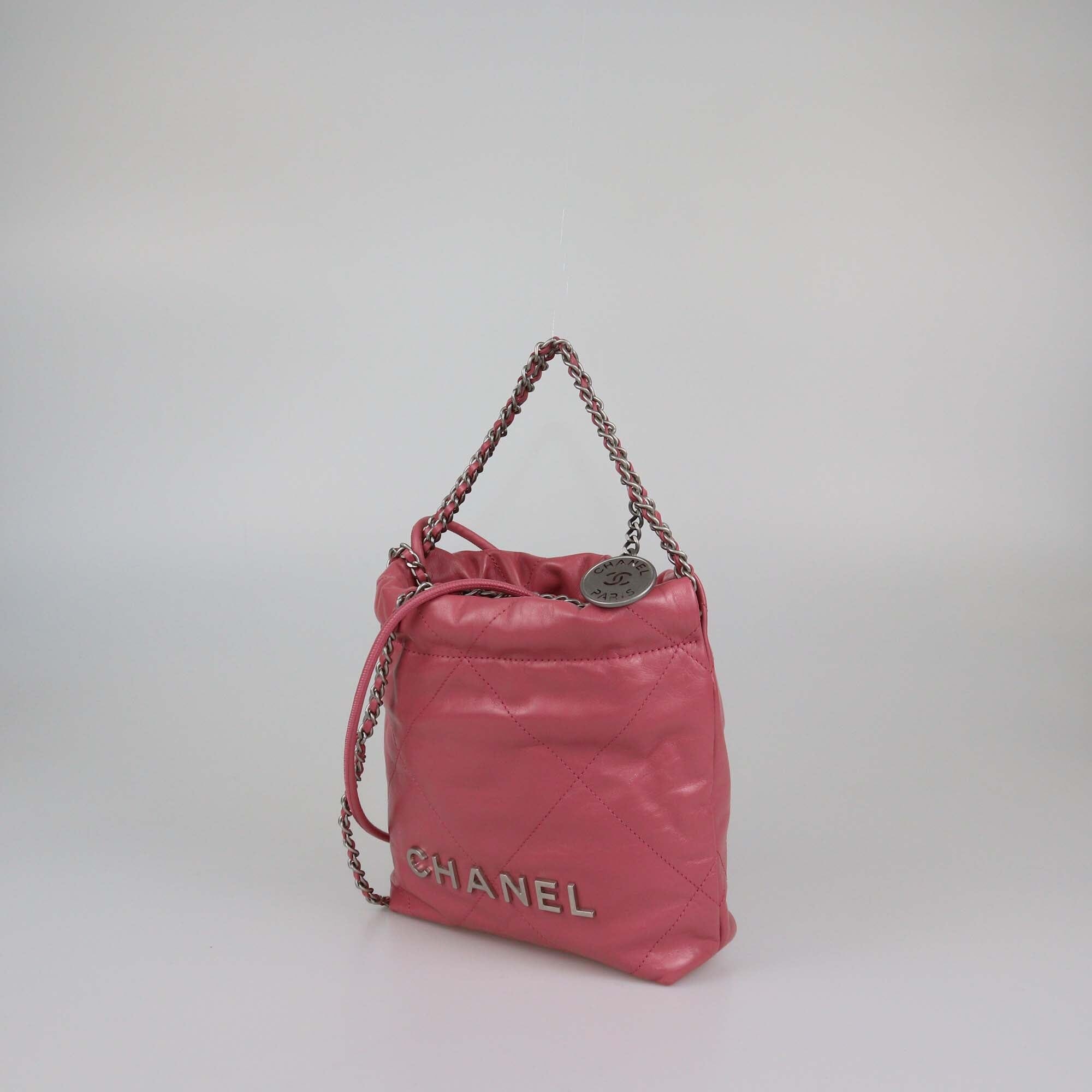 Chanel Pink Quilted Mini 22 Bag Womens Chanel 