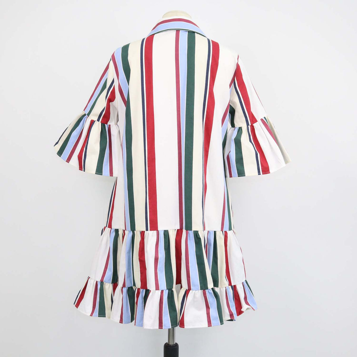 La Double J Multicolor Blend Cotton Stripes Jacquard Choux Dress