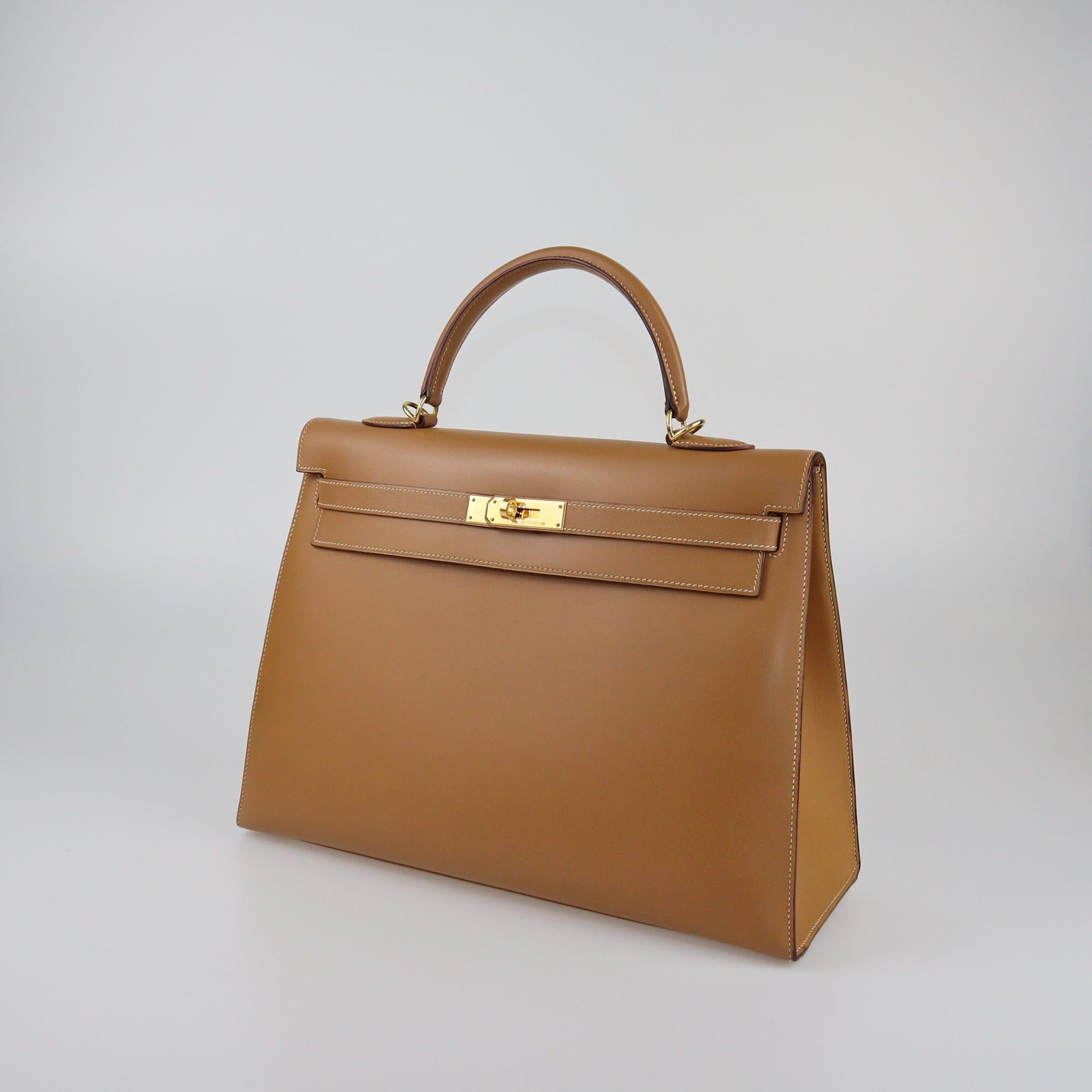 Hermes Natural Chamonix Kelly Sellier 35 GHW Womens Hermes 