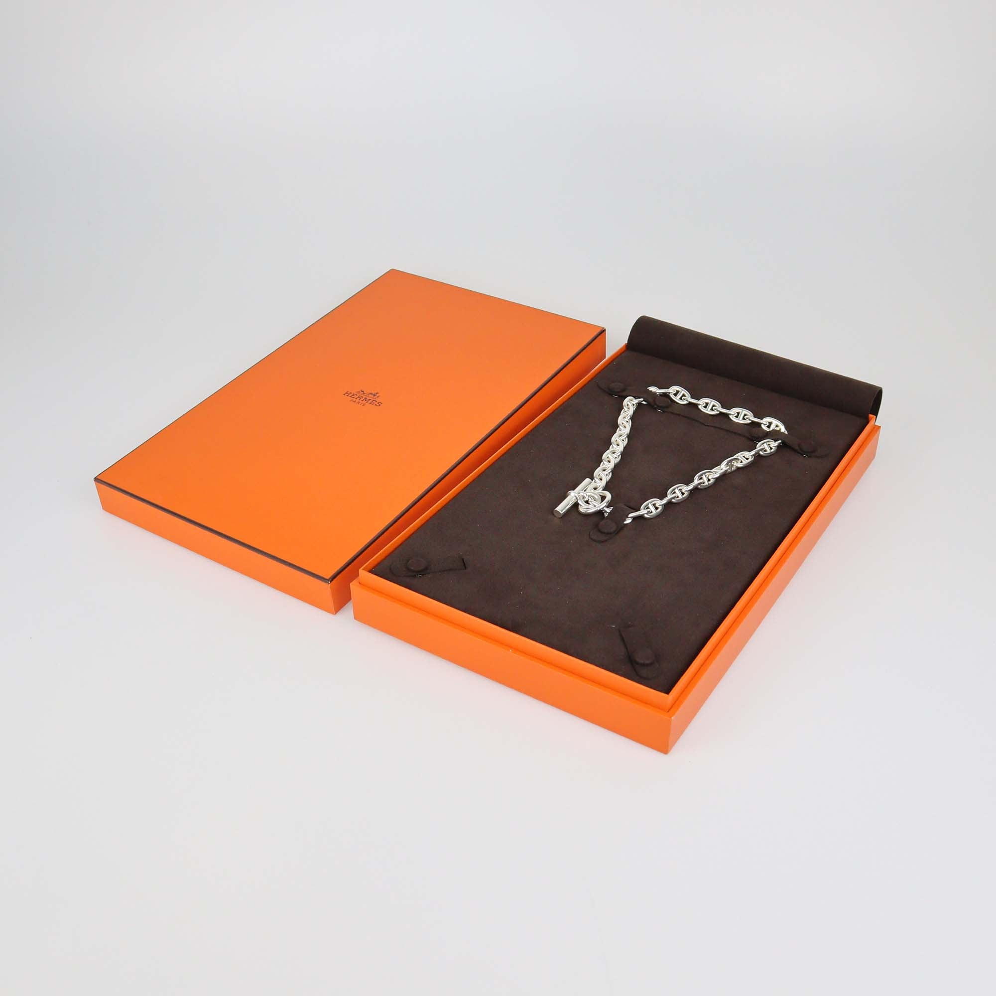 Hermes Sterling Silver Chaine d'ancre Necklace
