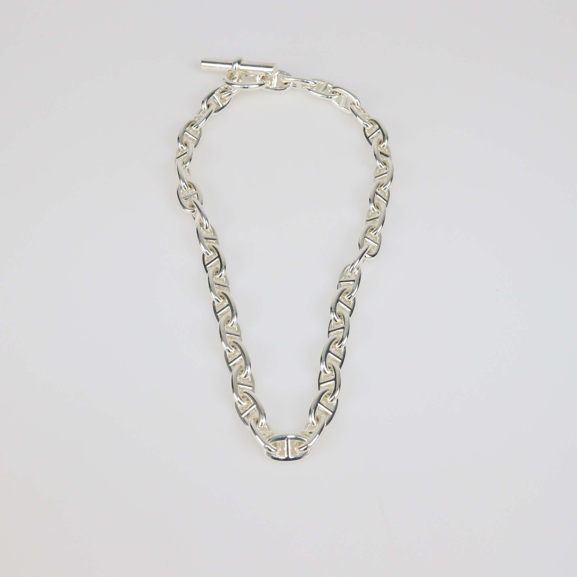 Hermes Sterling Silver Chaine d'ancre Necklace