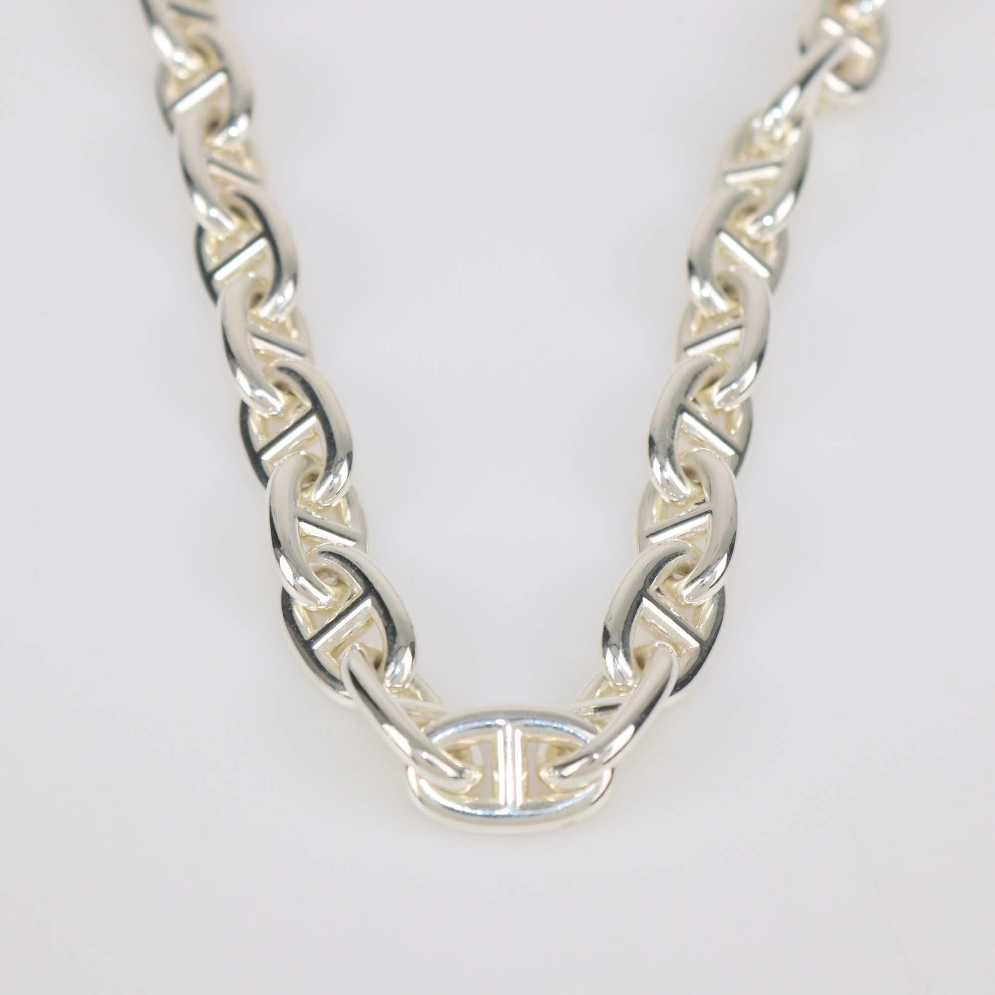 Hermes Sterling Silver Chaine d'ancre Necklace