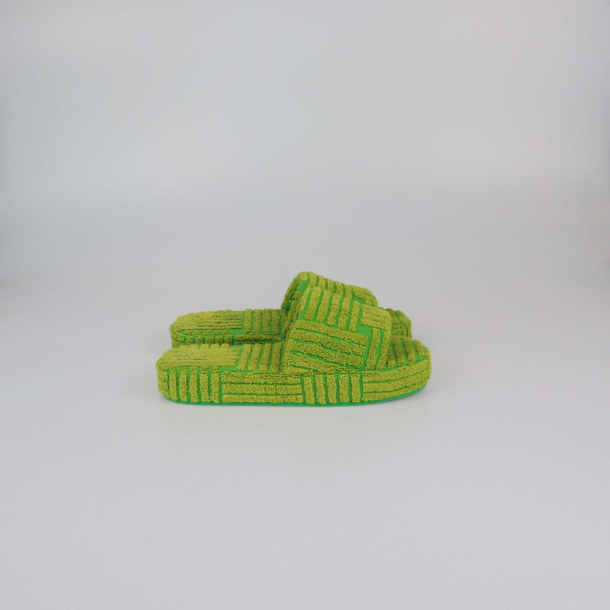 Bottega Veneta Neon Green Resort Sponge Platform Slides Womens Bottega Veneta 