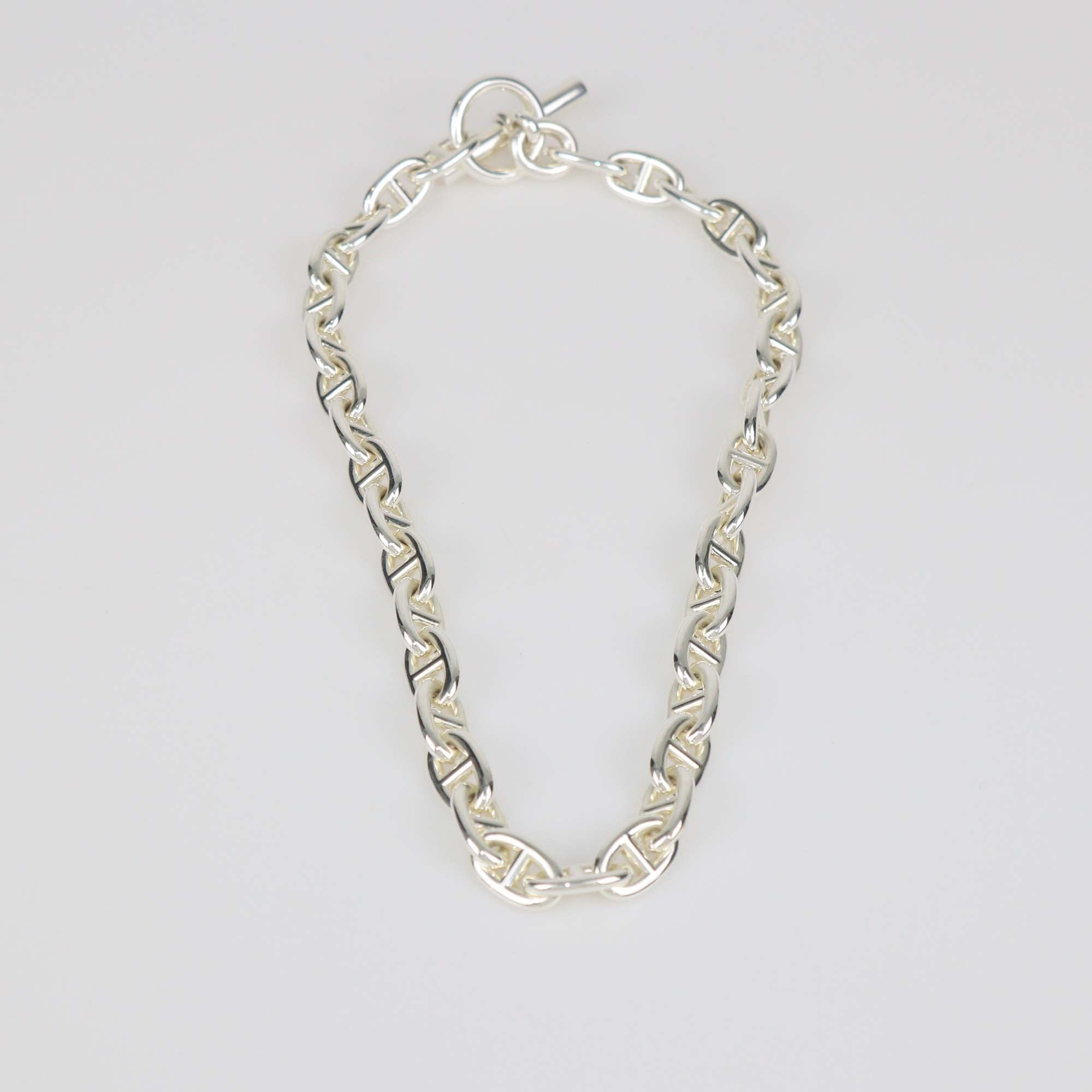 Hermes Sterling Silver Chaine d'ancre Necklace