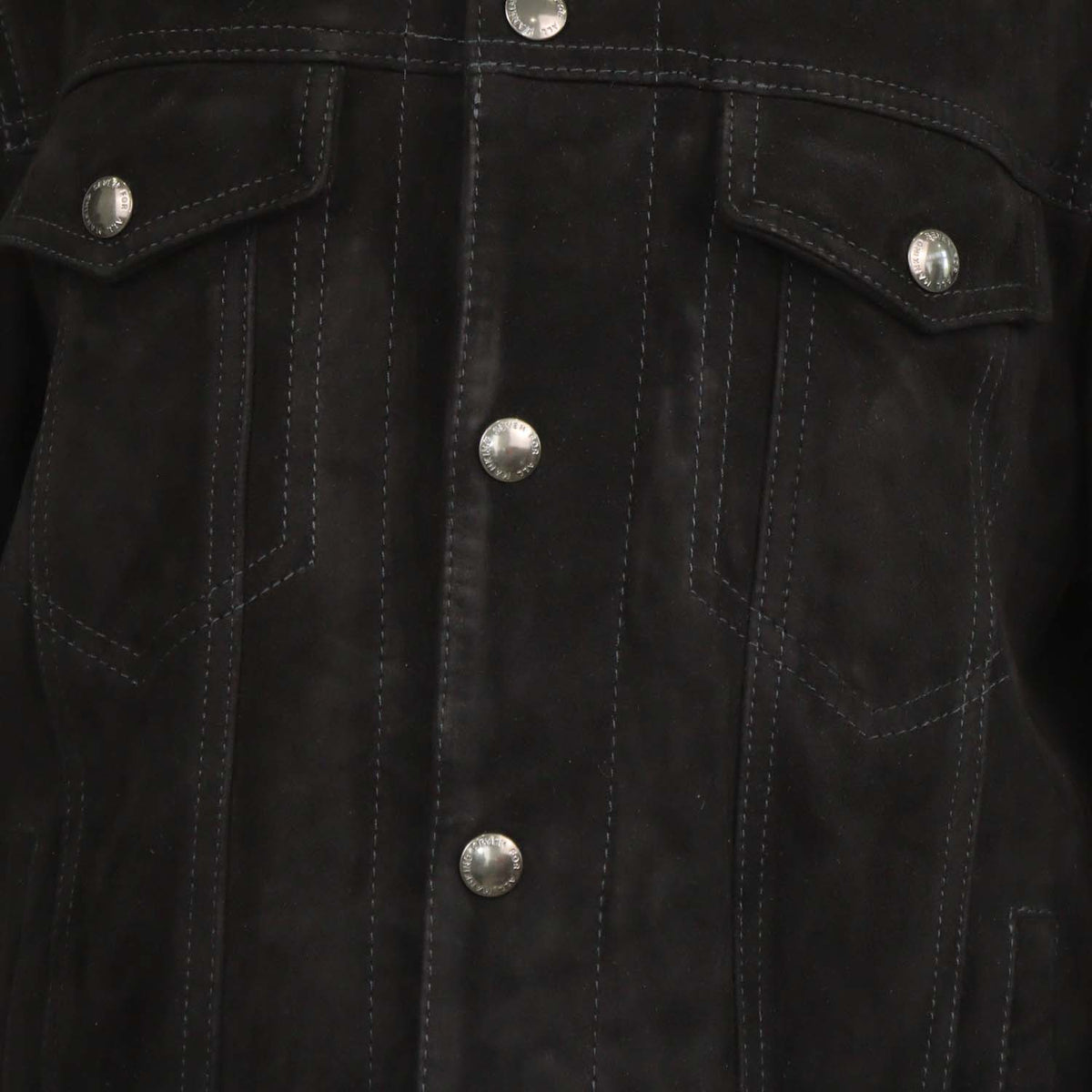 7 For All Mankind Black Suede Trucker Jacket