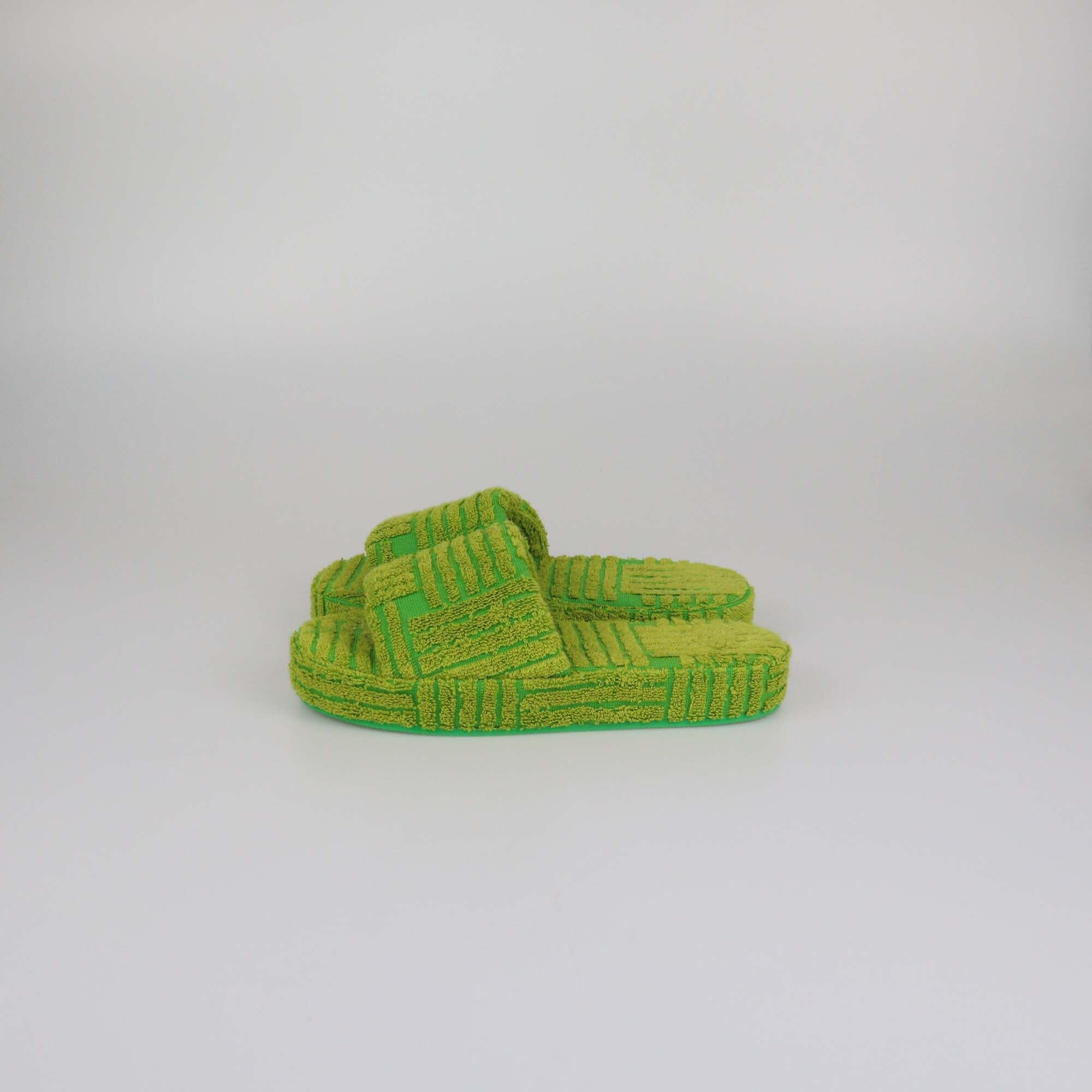 Bottega Veneta Neon Green Resort Sponge Platform Slides Womens Bottega Veneta 