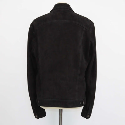 7 For All Mankind Black Suede Trucker Jacket