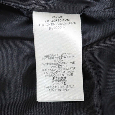 7 For All Mankind Black Suede Trucker Jacket