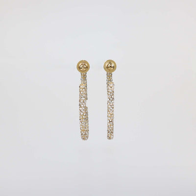 Valentino Gold Tone VLogo Signature Crystal Earrings