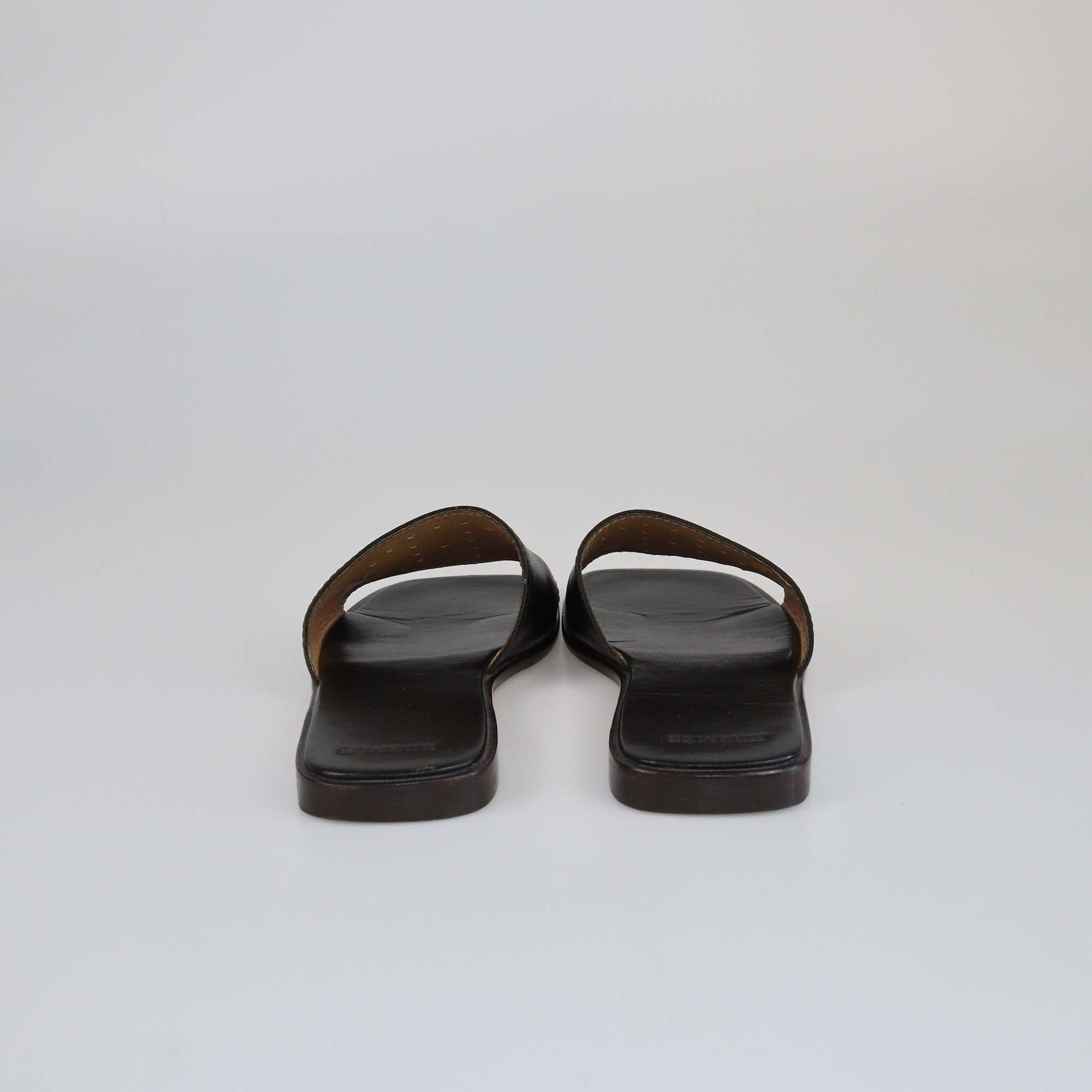 Hermes Black H Perforated Slides Mens Hermes 