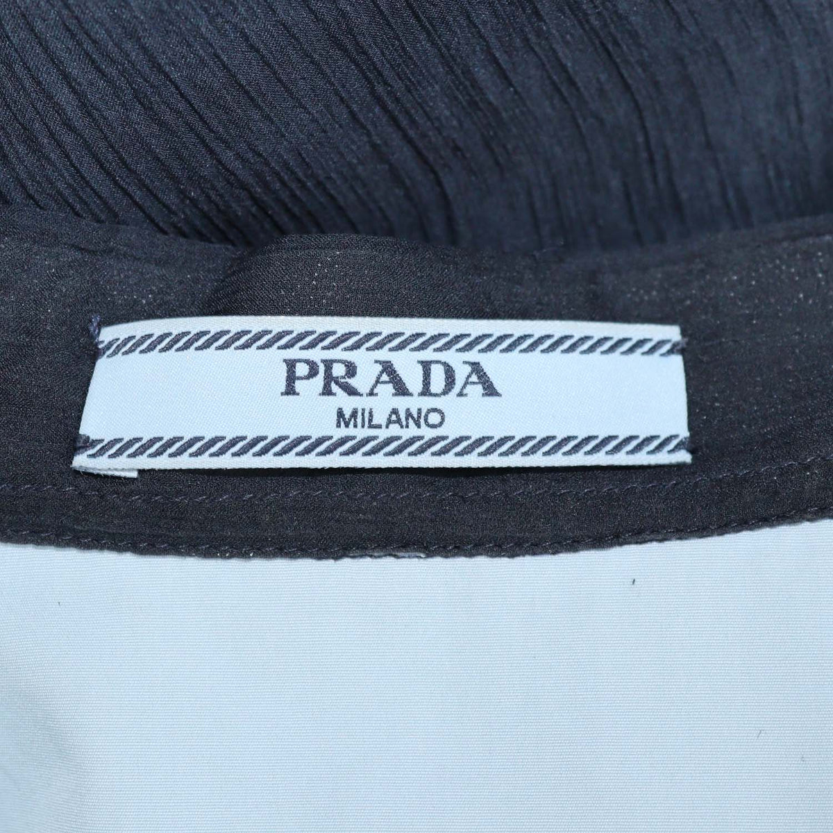 Prada Navy Silk Three Quarter Sleeve Chiffon Shirt
