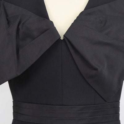 Alexander McQueen Black Wool Silk Bow Mini Dress