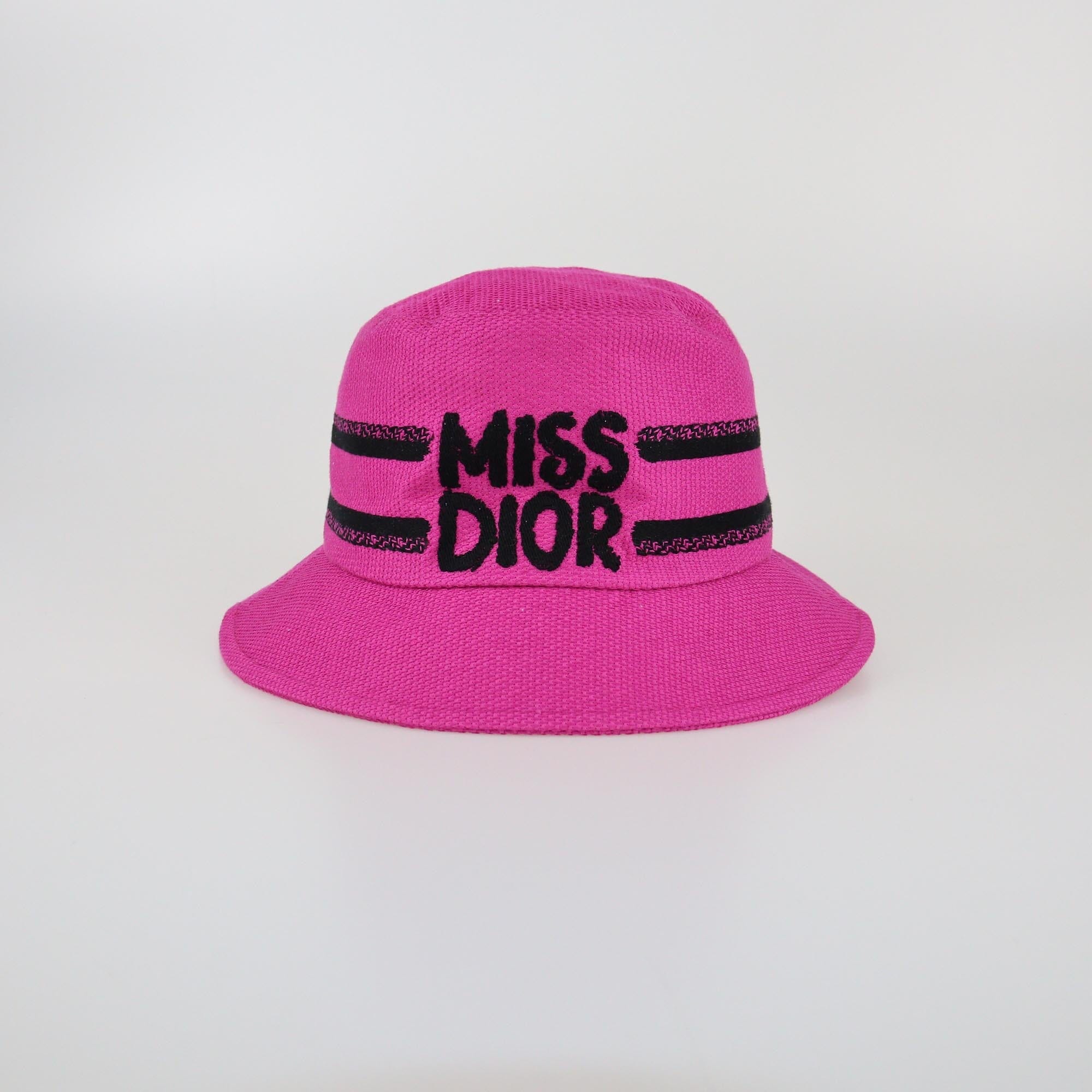 Christian Dior Fuchsia Miss Dior Embroidered Bucket Hat Womens Christian Dior 