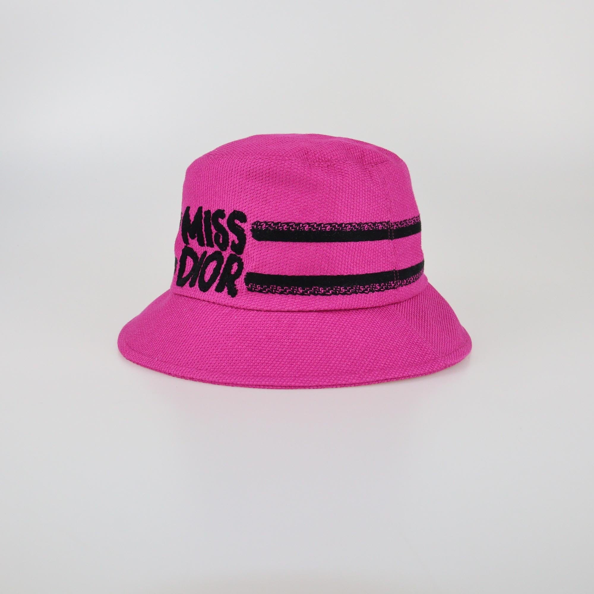 Christian Dior Fuchsia Miss Dior Embroidered Bucket Hat Womens Christian Dior 