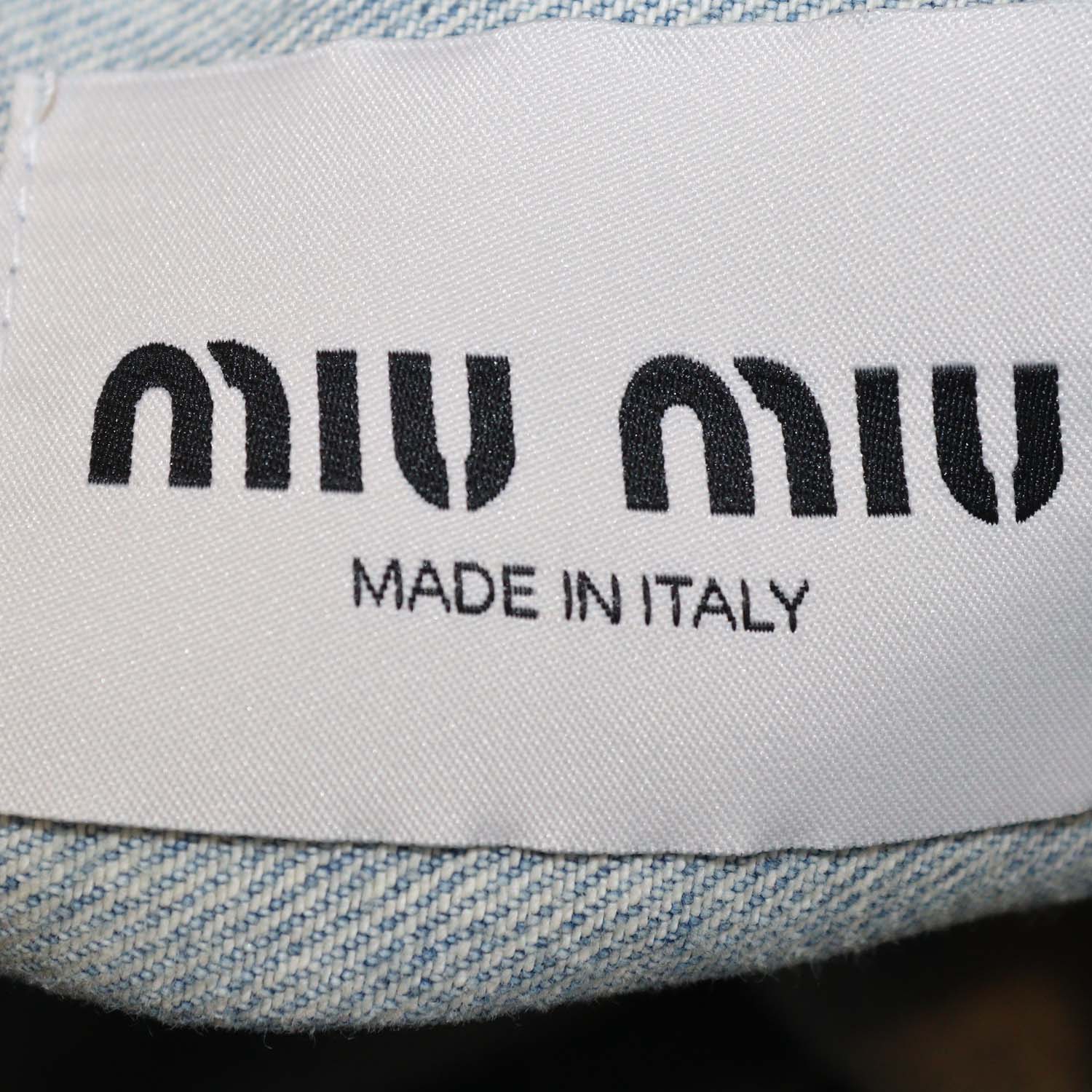 Miu Miu Washed Blue Denim Blouson Jacket