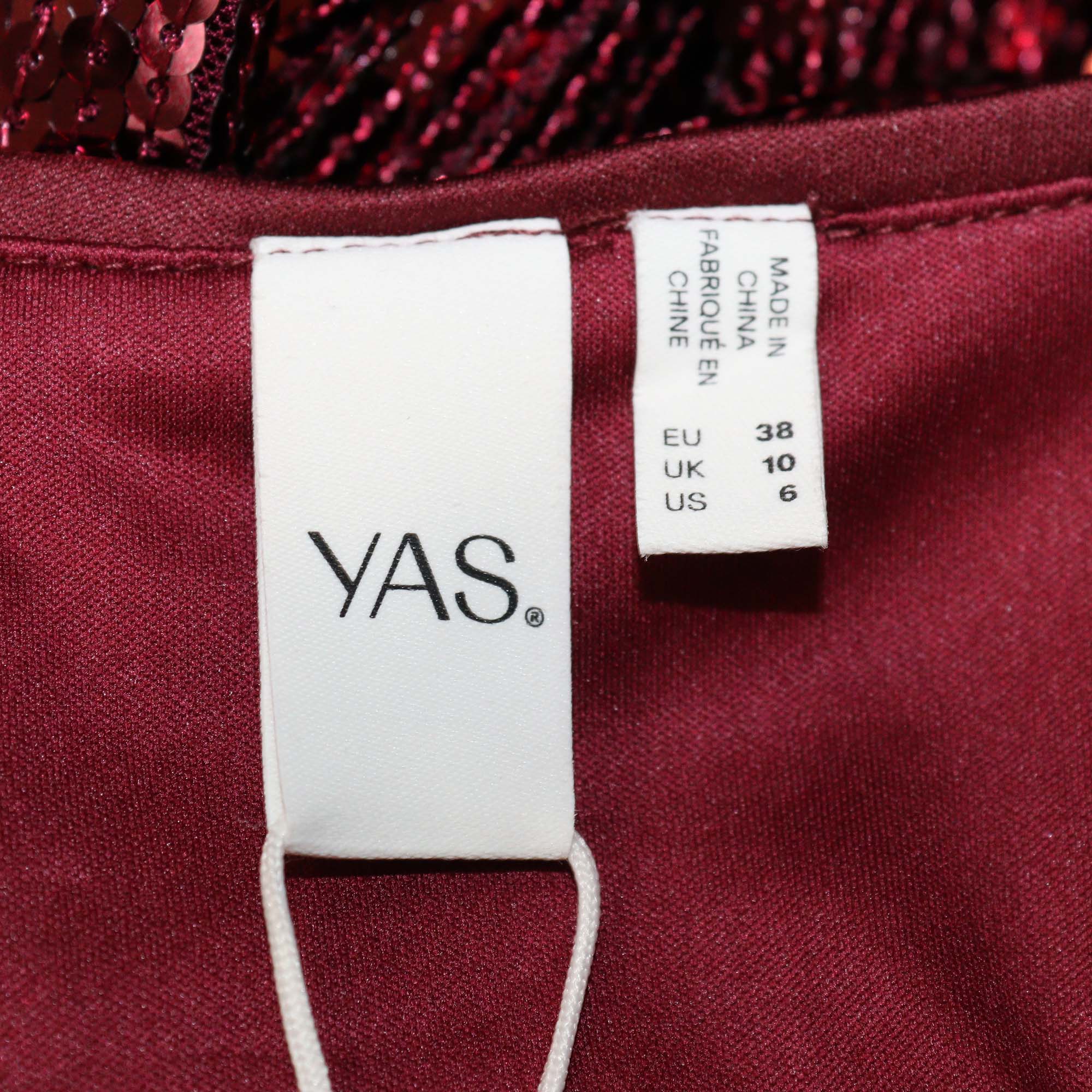 Y.A.S Burgundy Sequin Fringed Yastio Midi Dress