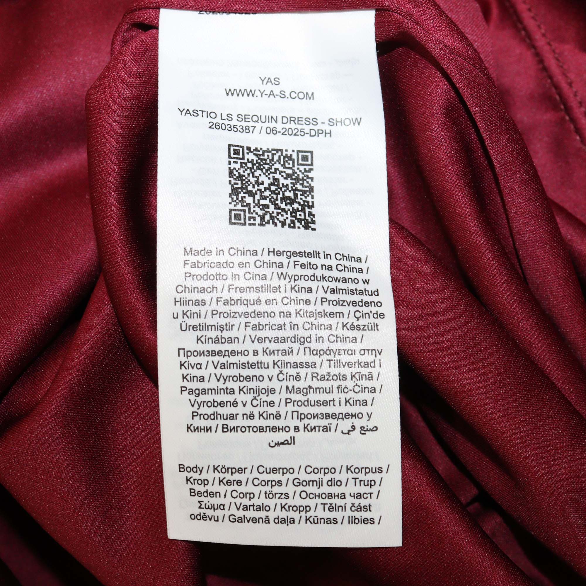 Y.A.S Burgundy Sequin Fringed Yastio Midi Dress