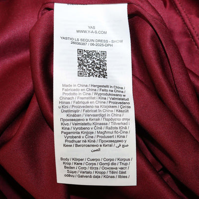 Y.A.S Burgundy Sequin Fringed Yastio Midi Dress