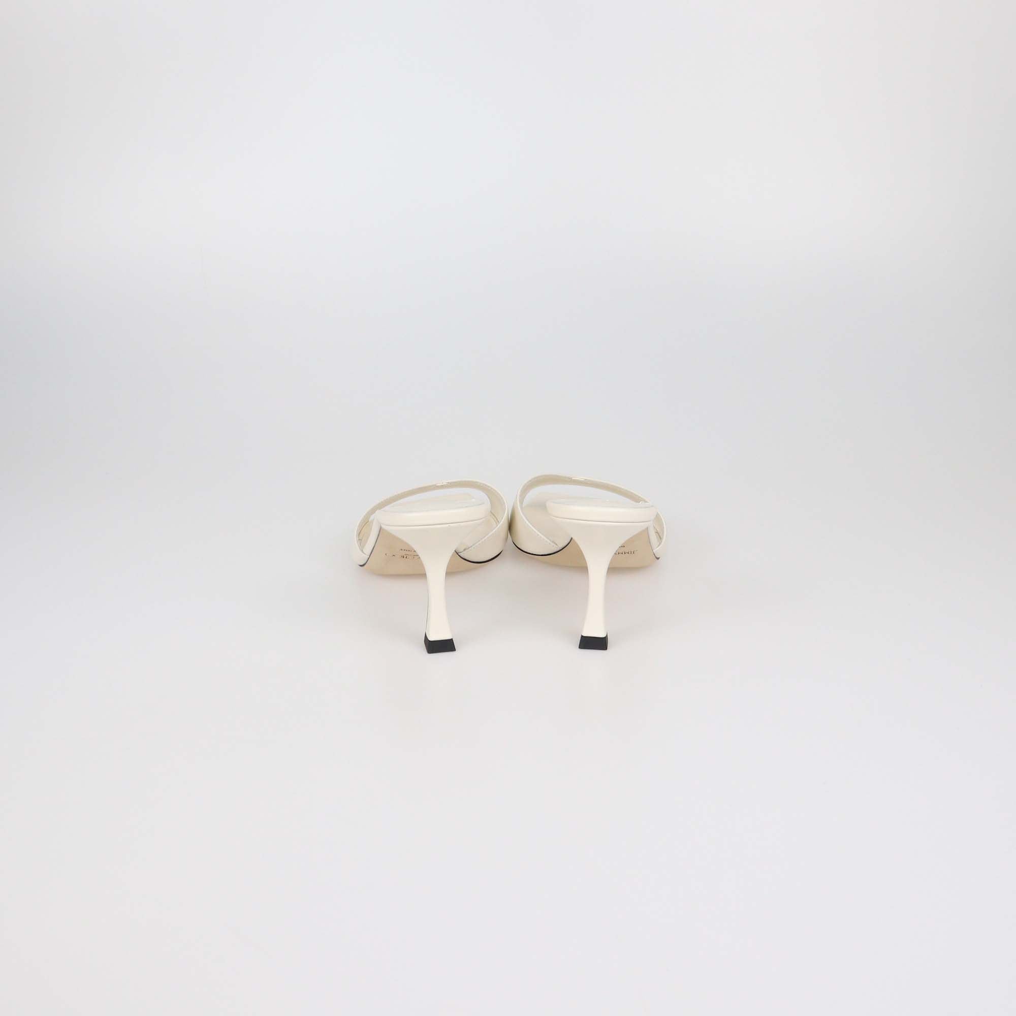 Jimmy Choo Off White Leather Skye Slide Sandals