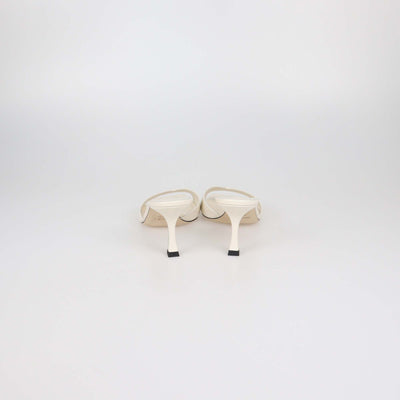 Jimmy Choo Off White Leather Skye Slide Sandals